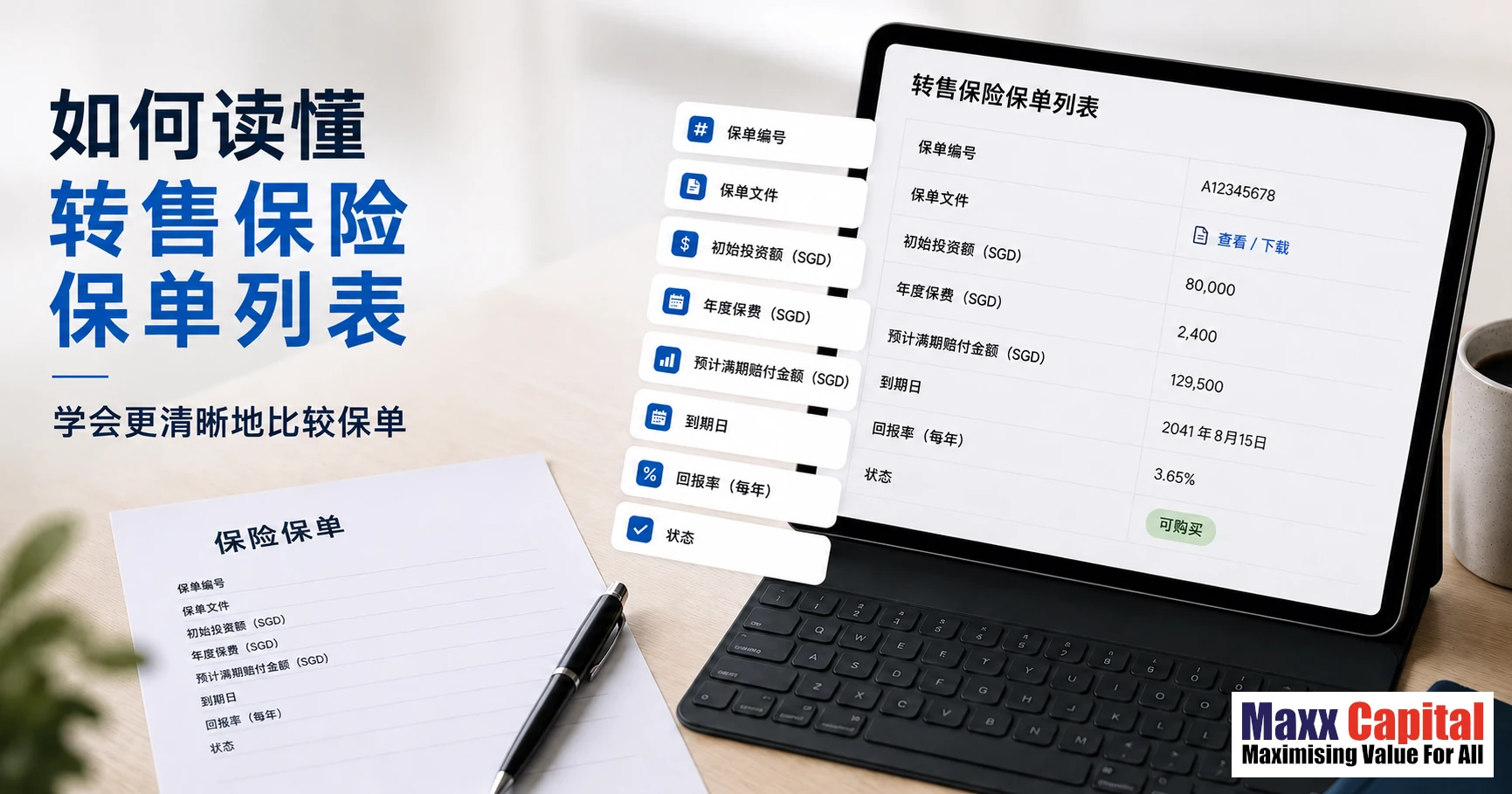 如何读懂转售保险保单列表：新加坡投资者指南