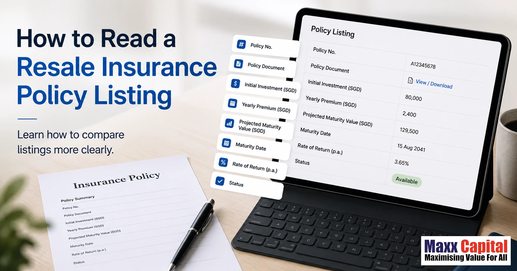 How to Read a Resale Insurance Policy Listing: A Singapore Investor's Guide